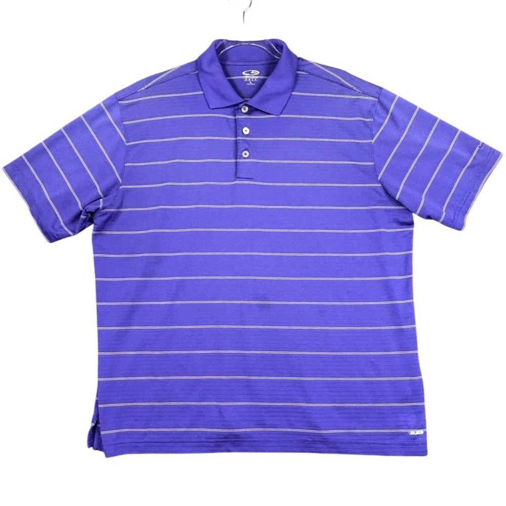 C9 by Champion Men's Purple Striped Golf Polo Shirt Size L